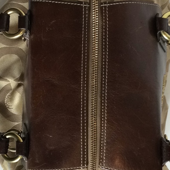 Gold & Brown Coach Bag w/ Handles & Straps - Picture 11 of 12
